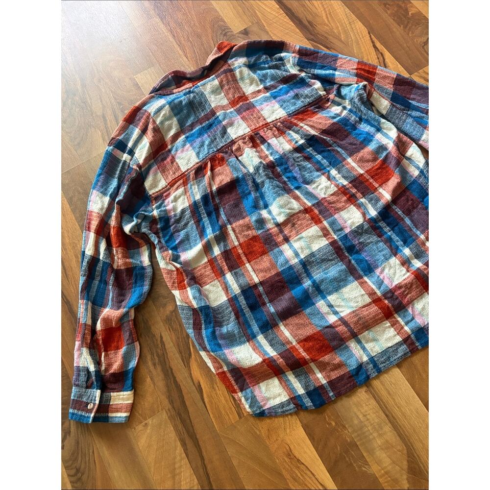 Pilcro By Anthropologie Woman’s Rainbow Plaid Button-Up Shirt - Red, Blue, Cream - Picture 9 of 13